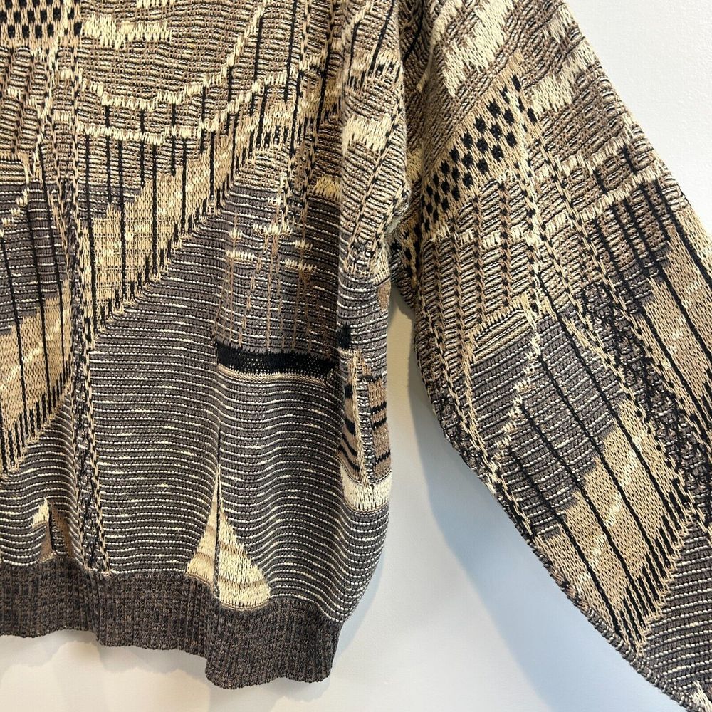 Vintage Bachrach Sweater Womens Brown Fair Isle Yacht Knit Hippie‎ Boho Grandma - Picture 3 of 10
